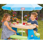Easy Store™ Jr. Play Table with Umbrella - Blue/Green